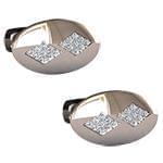 دکمه سردست جواهر و طلای سفید با نگین الماس تراش برلیان مدل: cdm1278