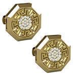 دکمه سردست ورساچی طلای زرد با نگین الماس تراش برلیان مدل: cdm1279