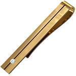 گیره کروات طلای زرد با نگین الماس تراش برلیان مدل :cgm1145 