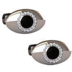 دکمه سردست طلای سفید با نگین الماس تراش برلیان و انیکس مدل: cdm1299