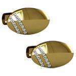 دکمه سردست طلای زرد با نگین الماس تراش برلیان مدل: cdm1300