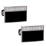 دکمه سردست طلای سفید با نگین الماس تراش برلیان و انیکس مدل: cdm1301