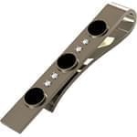 گیره کروات طلای سفید با نگین انیکس و الماس تراش برلیان مدل :cgm1102