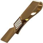 گیره کروات طلای زرد با نگین الماس تراش برلیان مدل :cgm1107