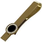 گیره کروات طلای زرد با نگین الماس تراش برلیان و انیکس مدل :cgm1108