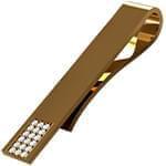 گیره کروات طلای زرد با نگین الماس تراش برلیان مدل :cgm1111