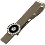 گیره کروات طلای سفید با نگین الماس تراش برلیان و انیکس مدل :cgm1114