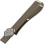 گیره کروات طلای سفید با نگین الماس تراش برلیان مدل :cgm1117