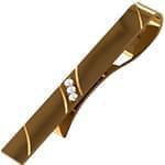 گیره کروات طلای زرد با نگین الماس تراش برلیان مدل :cgm1119