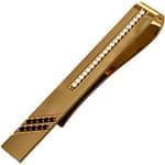 گیره کروات طلای زرد با نگین الماس تراش برلیان سیاه و سفید مدل :cgm1126