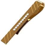 گیره کروات طلای زرد با نگین الماس تراش برلیان مدل :cgm1127