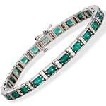 دستبند زنانه طلای زنانه با نگین الماس تراش برلیان و زمرد مدل: bdf1281 