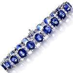 دستبند زنانه طلای زنانه با نگین الماس تراش برلیان و یاقوت کبود مدل: bdf1282 