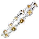 دستبند زنانه طلای زنانه با نگین الماس تراش برلیان و سیترین مدل: bdf1283 