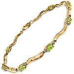 دستبند زنانه طلای زنانه با نگین الماس تراش برلیان و زبرجد مدل: bdf1288 