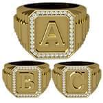 انگشتر رولکسی حرف طلا و جواهر با نگین برلیان مدل: idn1118