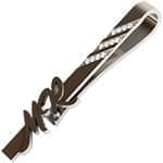 گیره کراوات طلا سفارشی با حروف طلا با نگین الماس تراش برلیان مدل :cgm1147