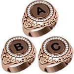 انگشتر حروف انگلیسی طلا رزگلد با نگین برلیان مدل: idn1120