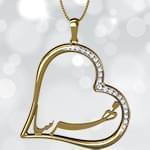 آویز اسم طلا طرح قلب با نگین الماس تراش برلیان - فونت فارسی : مدل ndn1020