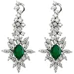 گوشواره زنانه طلا و جواهر زمرد و الماس تراش برلیان مدل: edf1541