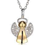 پلاک طلای کودکانه با نگین الماس تراش برلیان طرح فرشته مهربان مدل: pgb2209