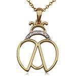 پلاک طلای کودکانه با نگین الماس تراش برلیان طرح کفش دوزک مدل: pgb2210