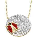 پلاک طلای کودکانه با نگین الماس تراش برلیان طرح کفش دوزک مدل: pgb2215