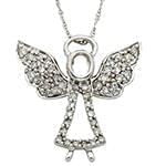 پلاک طلای کودکانه با نگین الماس تراش برلیان طرح فرشته مدل: pgb2218 