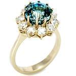 انگشتر طلای زرد زنانه با نگین توپاز و الماس تراش برلیان:مدل rgf1654