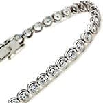 دستبند تنیسی الماس تراش برلیان با طلای سفید مدل: bgd2074