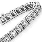 ddدستبند تنیسی الماس تراش برلیان با طلای سفید در قاب پرنس مدل: bgd2075