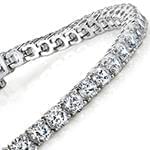 دستبند تنیسی الماس تراش برلیان با طلای سفید مدل: bgd2078