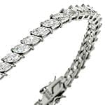 دستبند تنیسی الماس تراش مارکیز با طلای سفید مدل: bgd2081