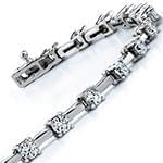 دستبند طلای سفید تنیسی الماس تراش برلیان مدل: bgd2086