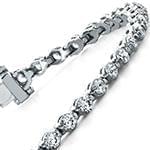 دستبند طلای سفید تنیسی الماس تراش برلیان مدل: bgd2087