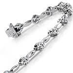 دستبند طلای سفید تنیسی الماس تراش برلیان مدل: bgd2089