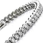 دستبند طلای سفید تنیسی الماس تراش برلیان مدل: bgd2090