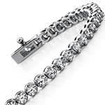 دستبند طلای سفید تنیسی الماس تراش برلیان مدل: bgd2091