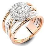 حلقه نامزدی فلاور طلای رزگلد با نگین الماس تراش برلیان مدل: eng2278 