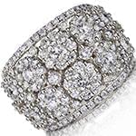 انگشتر زنانه طلای سفید با نگین الماس تراش برلیان طرح فلاور : مدل wrdf2150