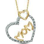 پلاک طلای مادر و کودک با نگین الماس تراش برلیان طرح mom: مدل pdb2302 