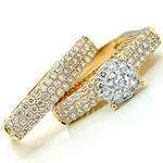 حلقه ازدواج و پشت حلقه طلای زرد با نگین برلیان مدل: RDF1134