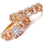 حلقه و پشت حلقه ازدواج طلا رزگلد با نگین برلیان مدل: RDF1136