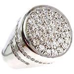 انگشتر طلای سفید 18 عیار رجال با نگین الماس تراش برلیان مدل rgm1597 