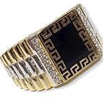 انگشتر طلای رولکسی با نگین الماس تراش برلیان و انیکس طرح ورساچه مدل rgm1607 