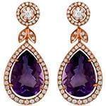 گوشواره طلای زنانه آمتیس و الماس تراش برلیان مدل: edf1555 