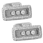 دکمه سردست طلای سفید و جواهر با نگین الماس تراش برلیان مدل: cdm1304 