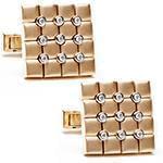 دکمه سردست طلای رزگلد با نگین الماس تراش برلیان مدل: cdm1305 