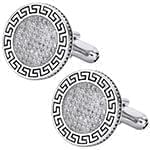 دکمه سردست طلای سفید با نگین الماس تراش برلیان طرح ورساچی مدل: cdm1306 