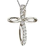 مدل گردنبند صلیب با نگین الماس تراش برلیان و طلای سفید مدل: gpm1037